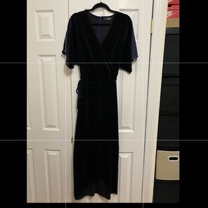 Missguided navy velvet dress